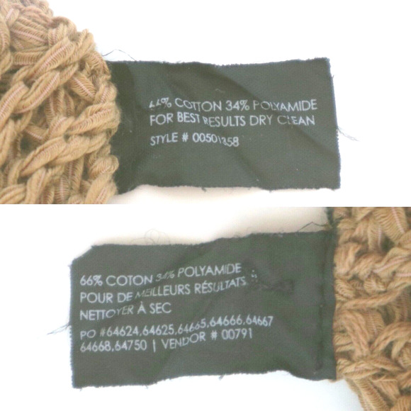 Club Monaco Size XS Open Chunky Knit V Neck Pullover Sweater Tan - Picture 9 of 9